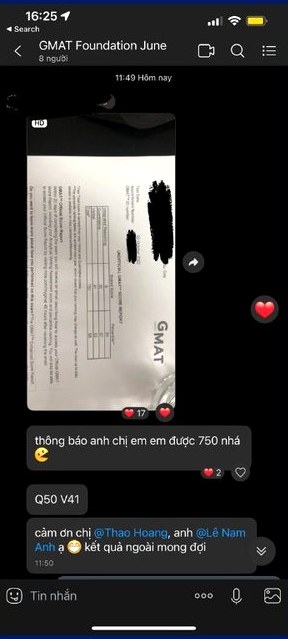 Phiếu điểm GMAT 750